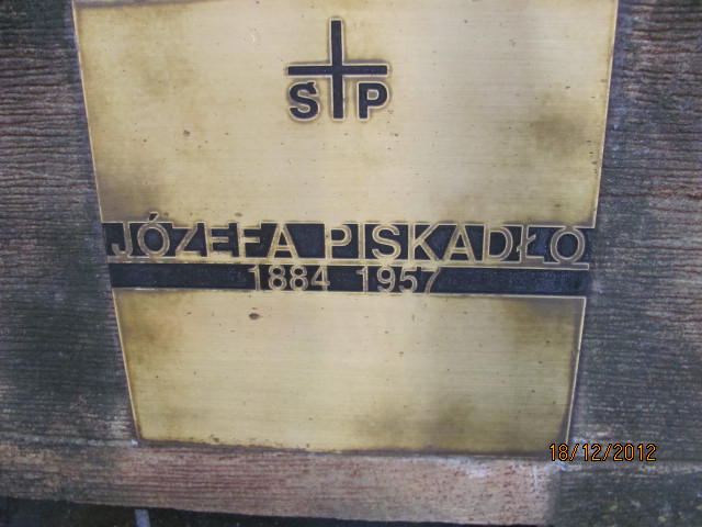 Józefa Piskadło 1883 Złotoryja - Grobonet - Wyszukiwarka osób pochowanych