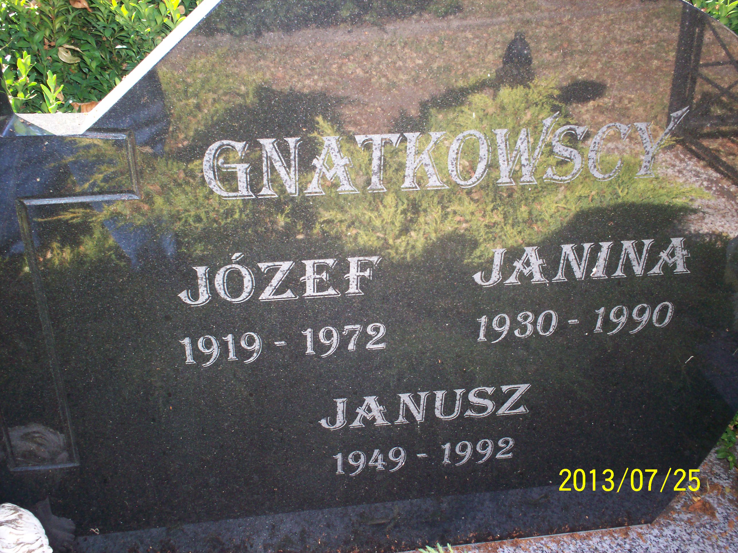 Józef Gnatkowski 1919 Złotoryja - Grobonet - Wyszukiwarka osób pochowanych