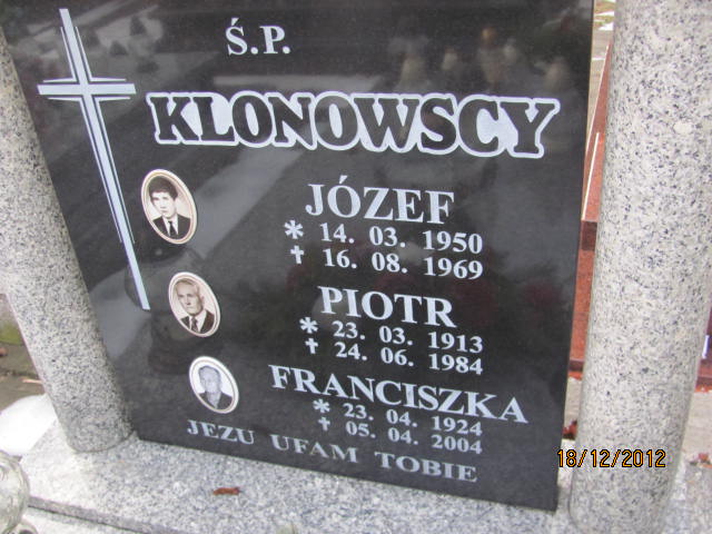 Franciszka Klonowska 1924 Złotoryja - Grobonet - Wyszukiwarka osób pochowanych
