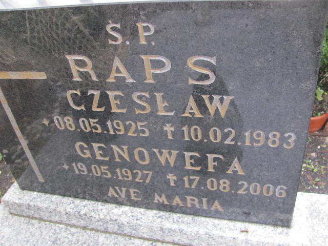 Genowefa Raps 1927 Złotoryja - Grobonet - Wyszukiwarka osób pochowanych