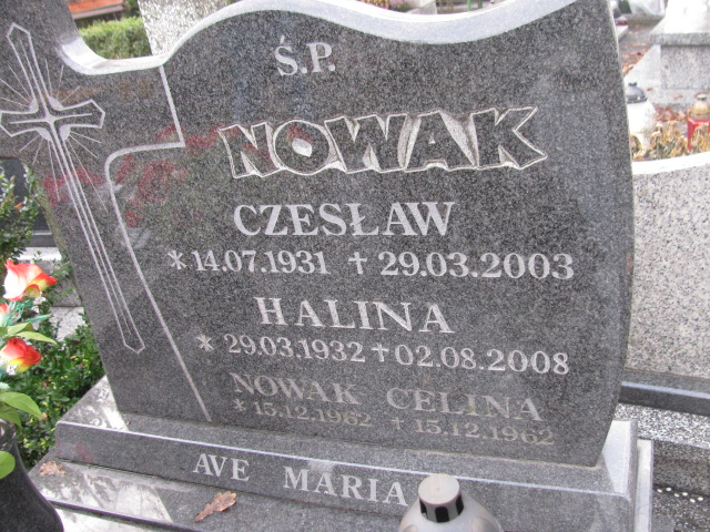 Celina Nowak 1962 Złotoryja - Grobonet - Wyszukiwarka osób pochowanych