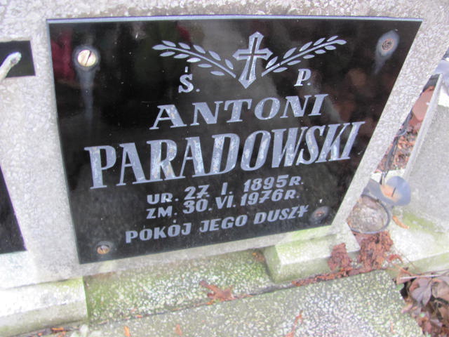 Antoni Paradowski 1895 Złotoryja - Grobonet - Wyszukiwarka osób pochowanych