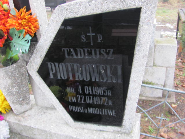 Tadeusz Piotrowski 1905 Złotoryja - Grobonet - Wyszukiwarka osób pochowanych