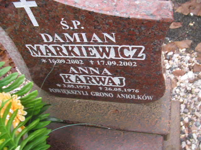 Damian Markiewicz 2002 Złotoryja - Grobonet - Wyszukiwarka osób pochowanych