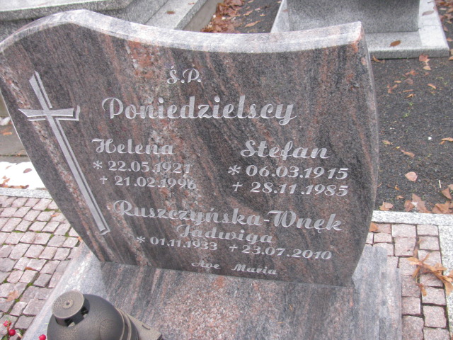 Helena Poniedzielska 1921 Złotoryja - Grobonet - Wyszukiwarka osób pochowanych