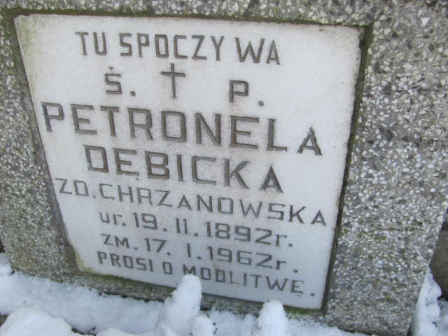 Petronela Dębicka 1892 Złotoryja - Grobonet - Wyszukiwarka osób pochowanych