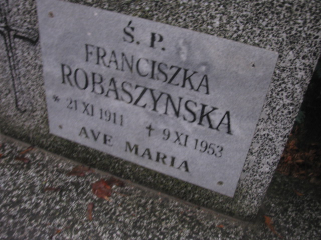 Franciszka Robaszyńska 1911 Złotoryja - Grobonet - Wyszukiwarka osób pochowanych