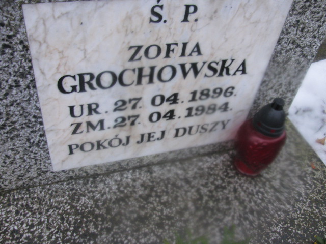 Zofia Grochowska 1896 Złotoryja - Grobonet - Wyszukiwarka osób pochowanych