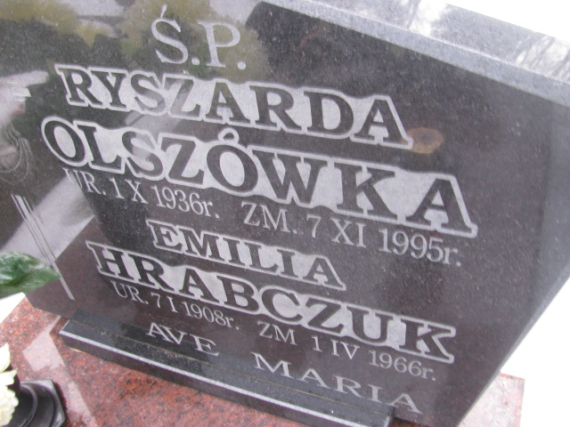 Emilia Hrabczuk 1908 Złotoryja - Grobonet - Wyszukiwarka osób pochowanych