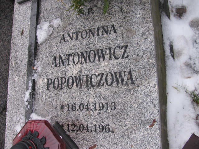 Antonina Antonowicz Popowicz 1913 Złotoryja - Grobonet - Wyszukiwarka osób pochowanych