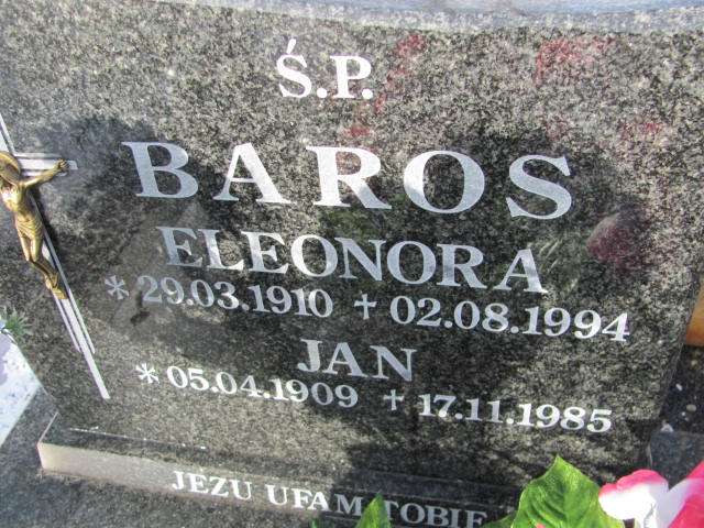 Jan Baros 1909 Złotoryja - Grobonet - Wyszukiwarka osób pochowanych