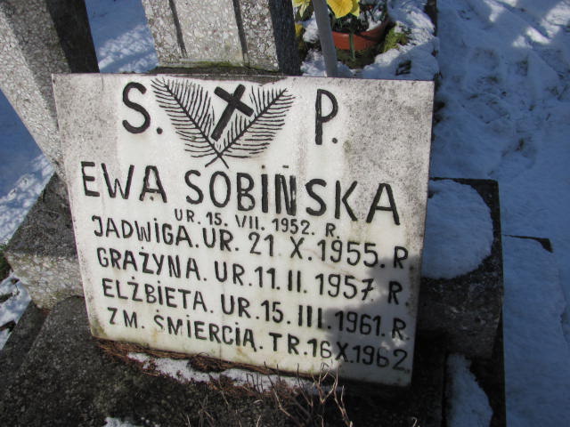 Grażyna Sobińska 1957 Złotoryja - Grobonet - Wyszukiwarka osób pochowanych
