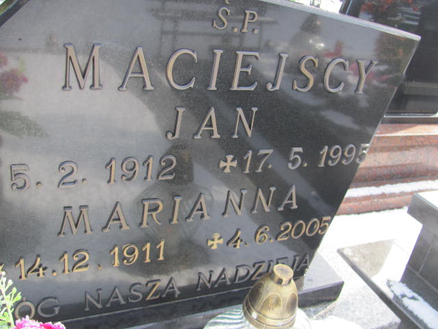 Marianna Maciejska 1911 Złotoryja - Grobonet - Wyszukiwarka osób pochowanych