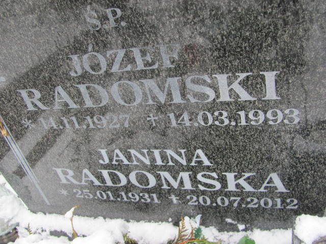 Janina Radomska 1931 Złotoryja - Grobonet - Wyszukiwarka osób pochowanych