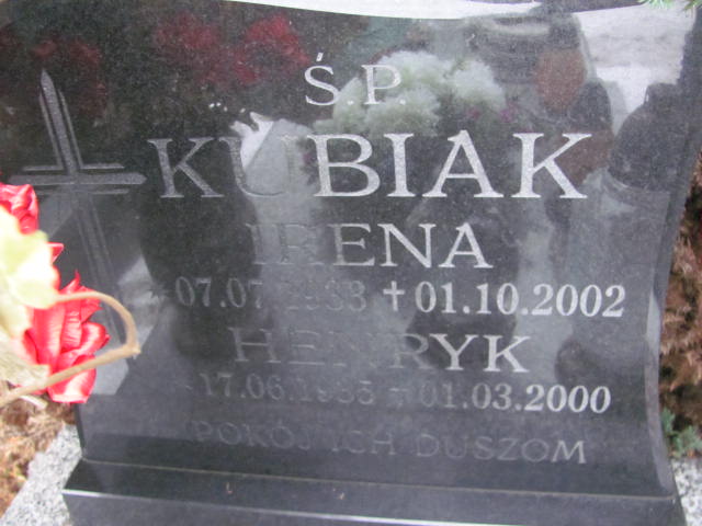 Irena Kubiak 1933 Złotoryja - Grobonet - Wyszukiwarka osób pochowanych
