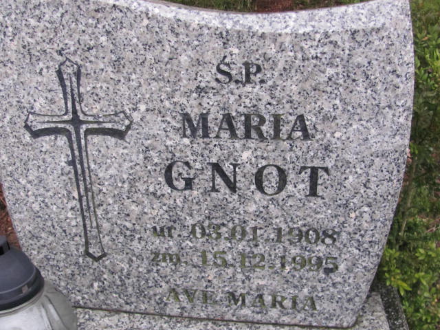 Maria Gnot 1908 Złotoryja - Grobonet - Wyszukiwarka osób pochowanych