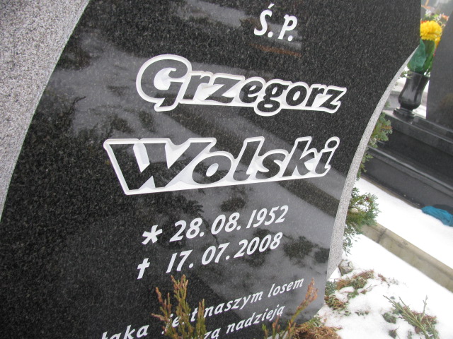 Grzegorz Wolski 1952 Złotoryja - Grobonet - Wyszukiwarka osób pochowanych